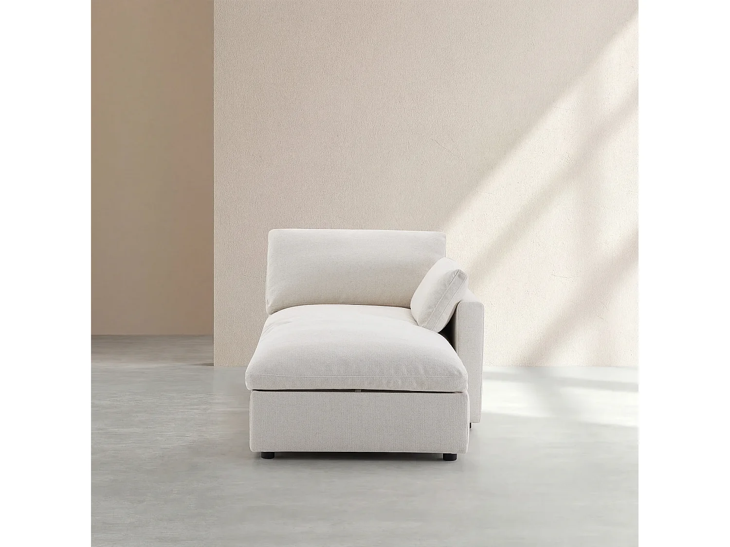 Méridienne coffre réversible en tissu - Ivoire