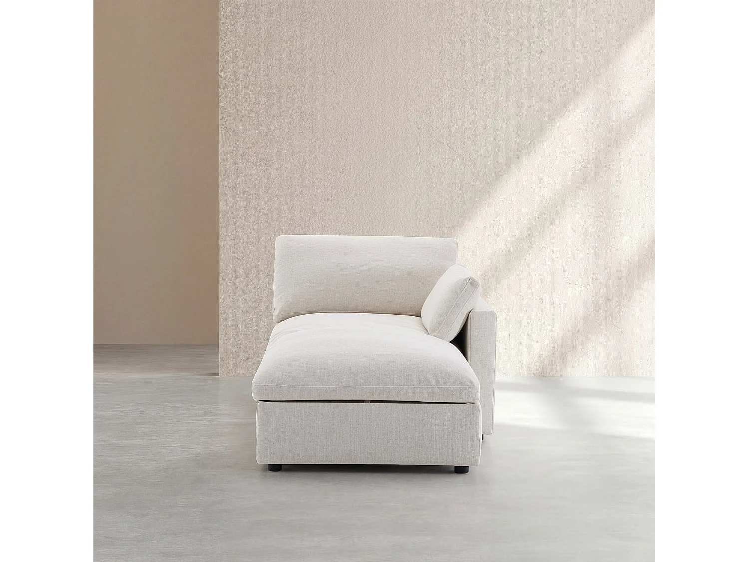 Méridienne coffre réversible en tissu - Ivoire