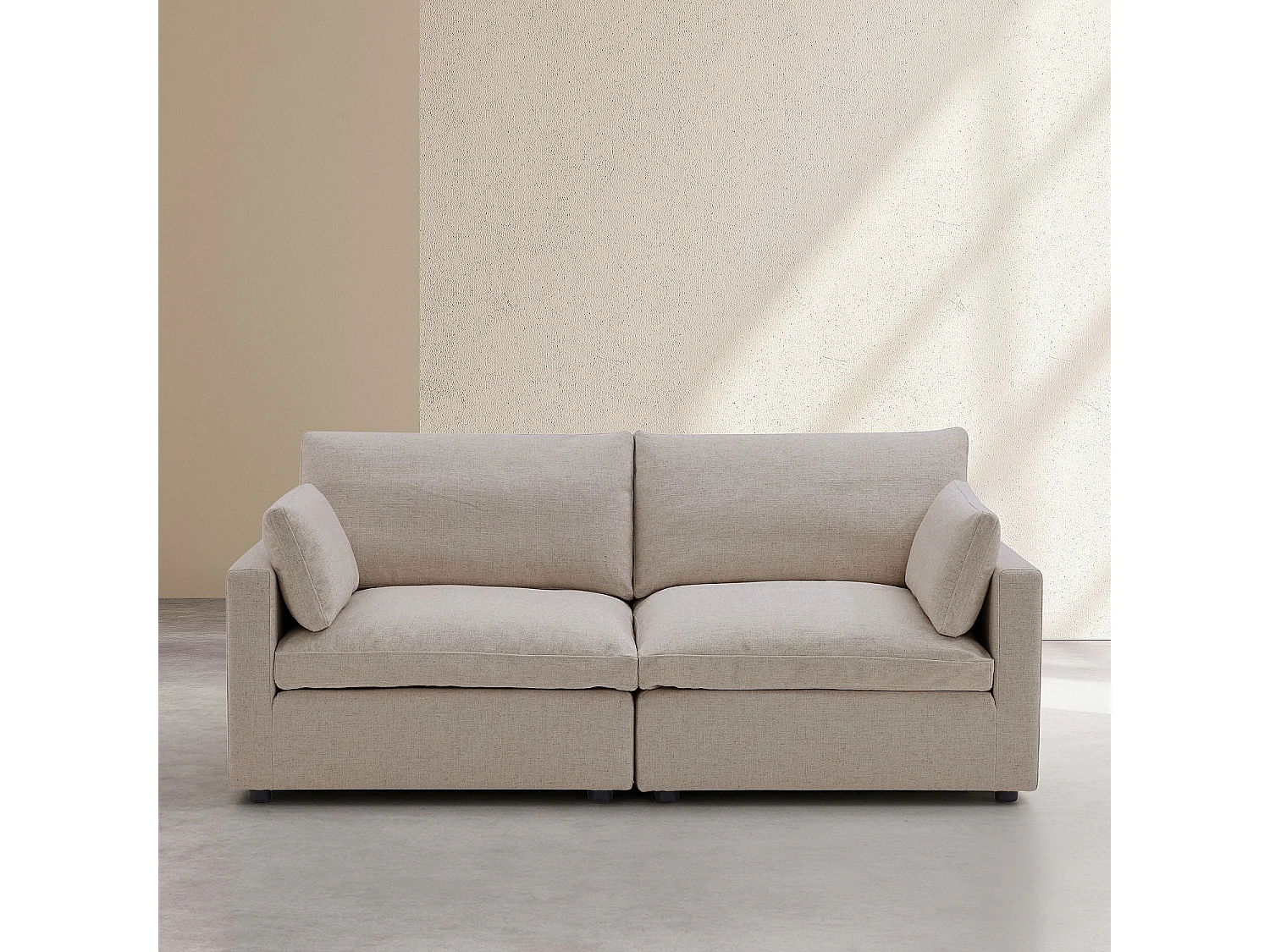 Canapé 3 places modulable en tissu - Taupe