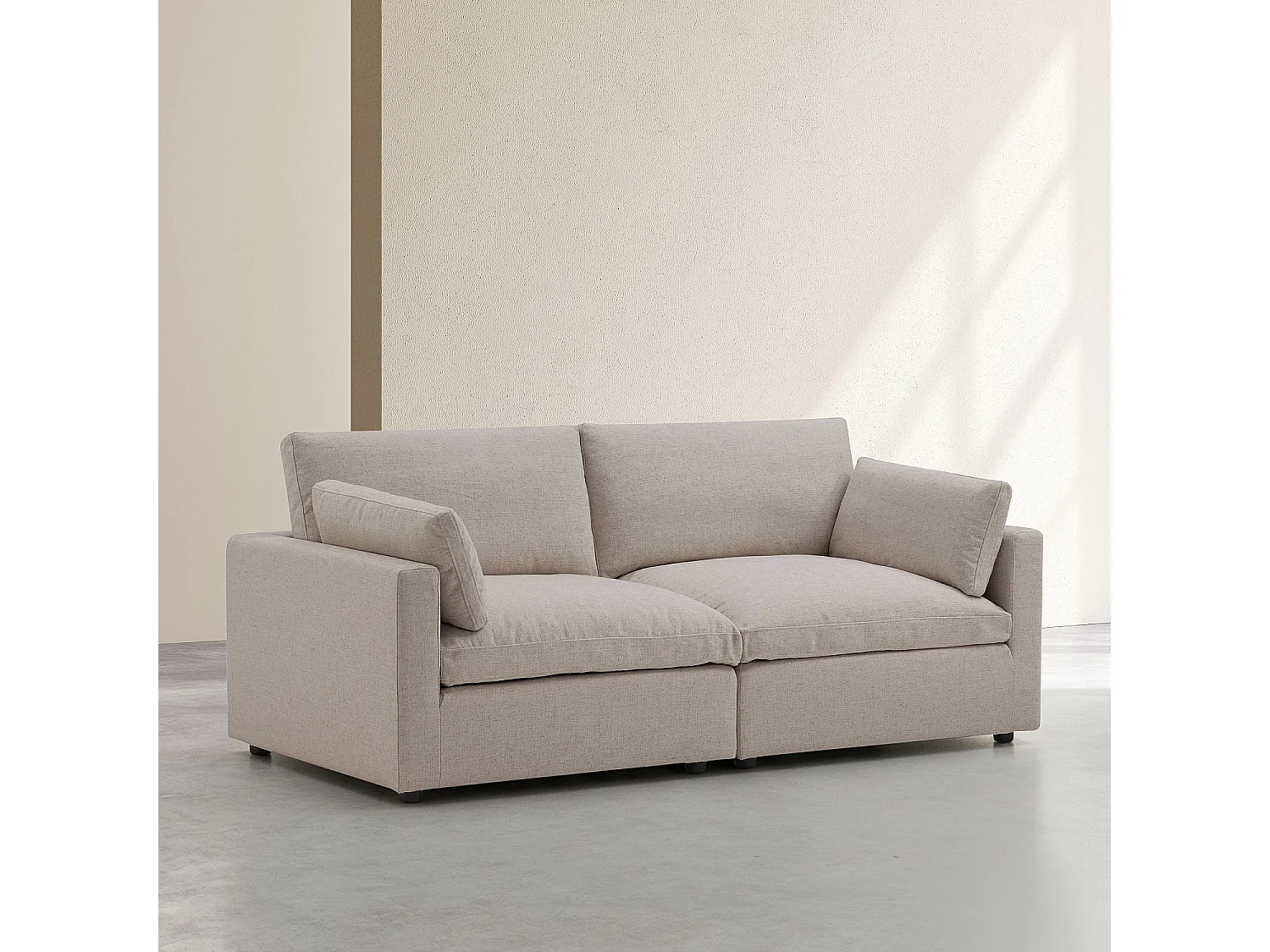 Canapé 3 places modulable en tissu - Taupe