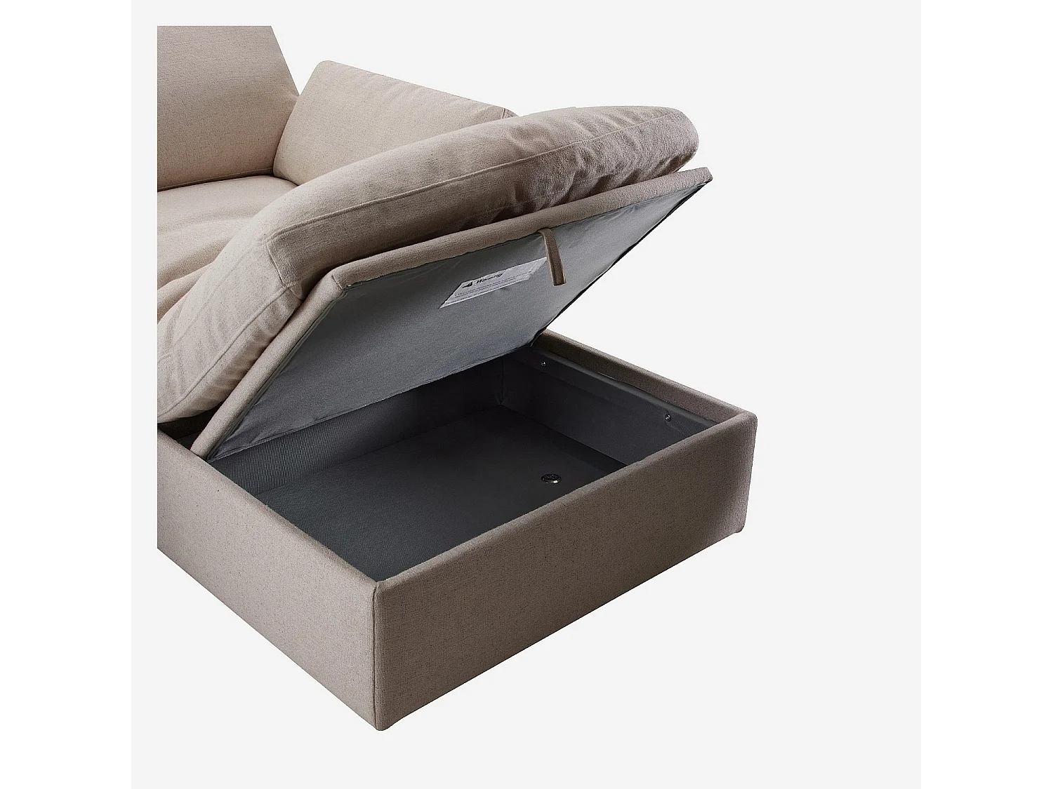 Canapé d'angle réversible 4 places modulable en tissu - Taupe