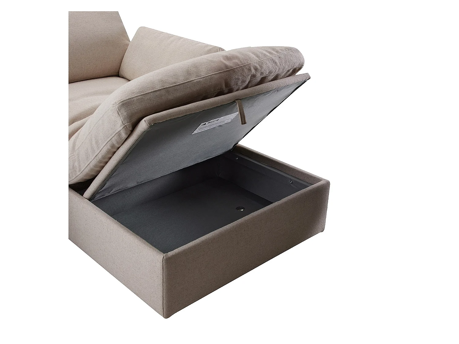 Canapé d'angle 4 places réversible en tissu taupe