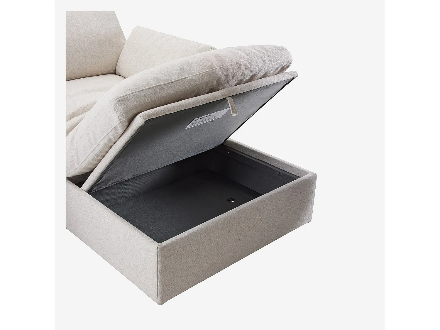 Canapé d'angle réversible 3 places modulable en tissu - Ivoire
