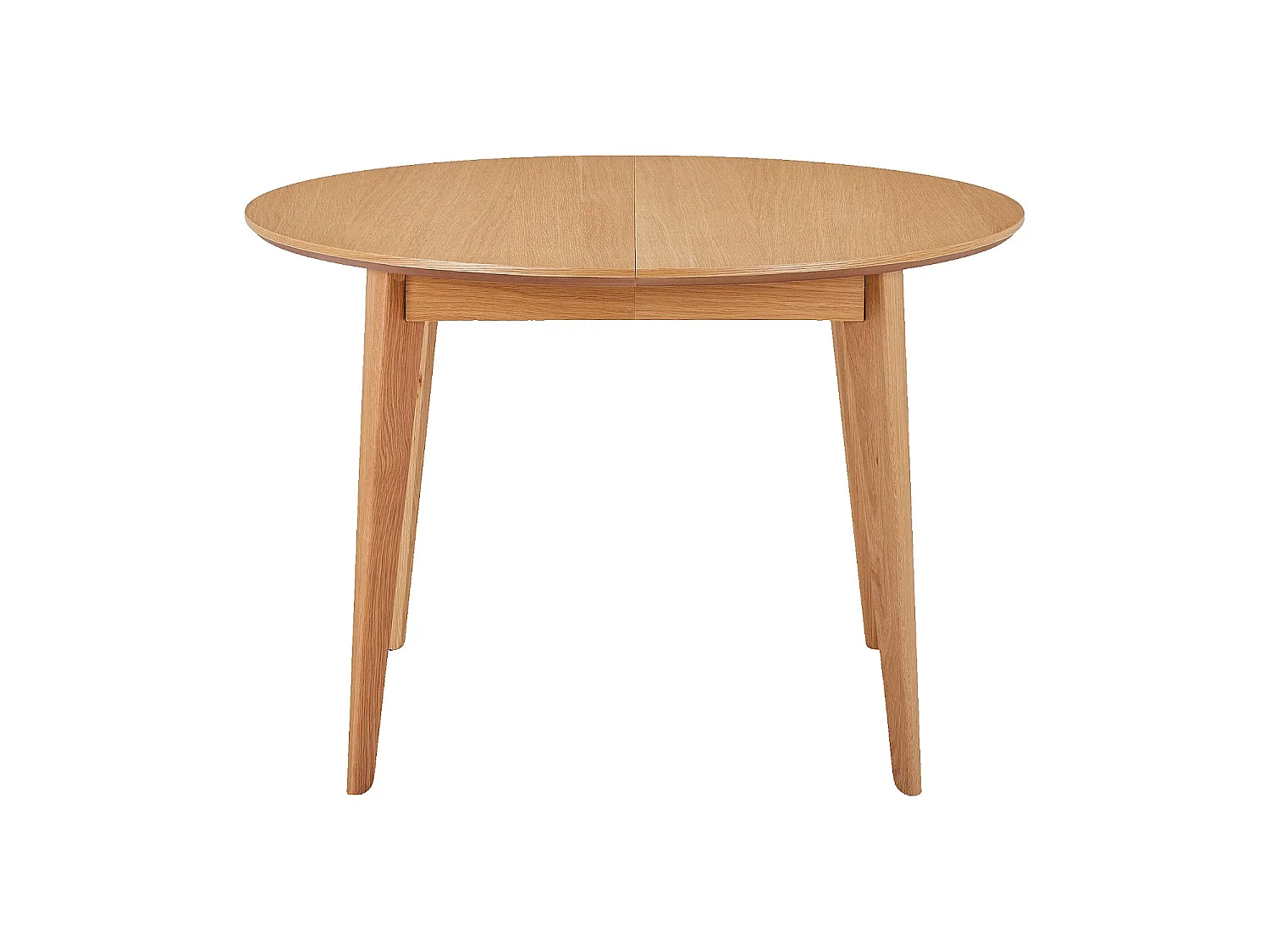 Habitat - Table à manger ronde extensible en chêne - 2 à 6 couverts - Naturel - Moder II