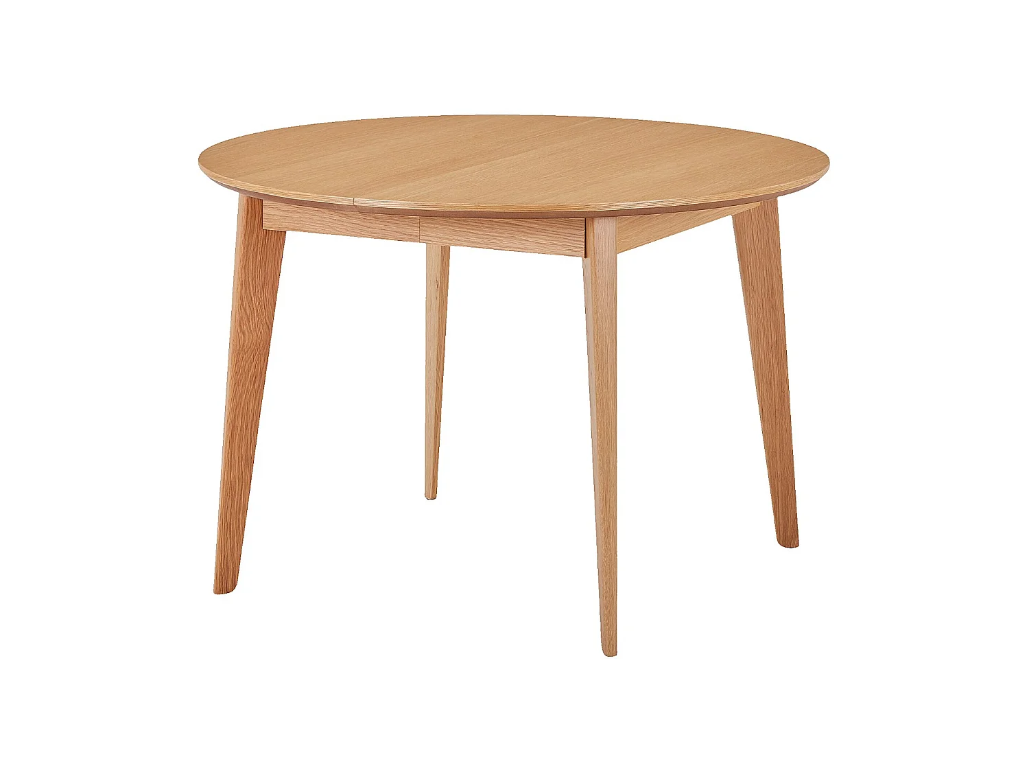 Habitat - Table à manger ronde extensible en chêne - 2 à 6 couverts - Naturel - Moder II
