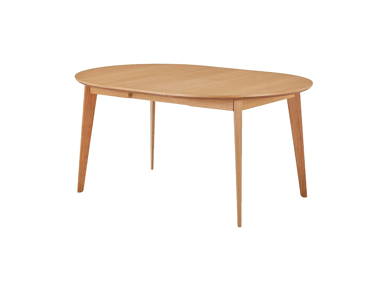 Habitat - Table à manger ronde extensible en chêne - 2 à 6 couverts - Naturel - Moder II
