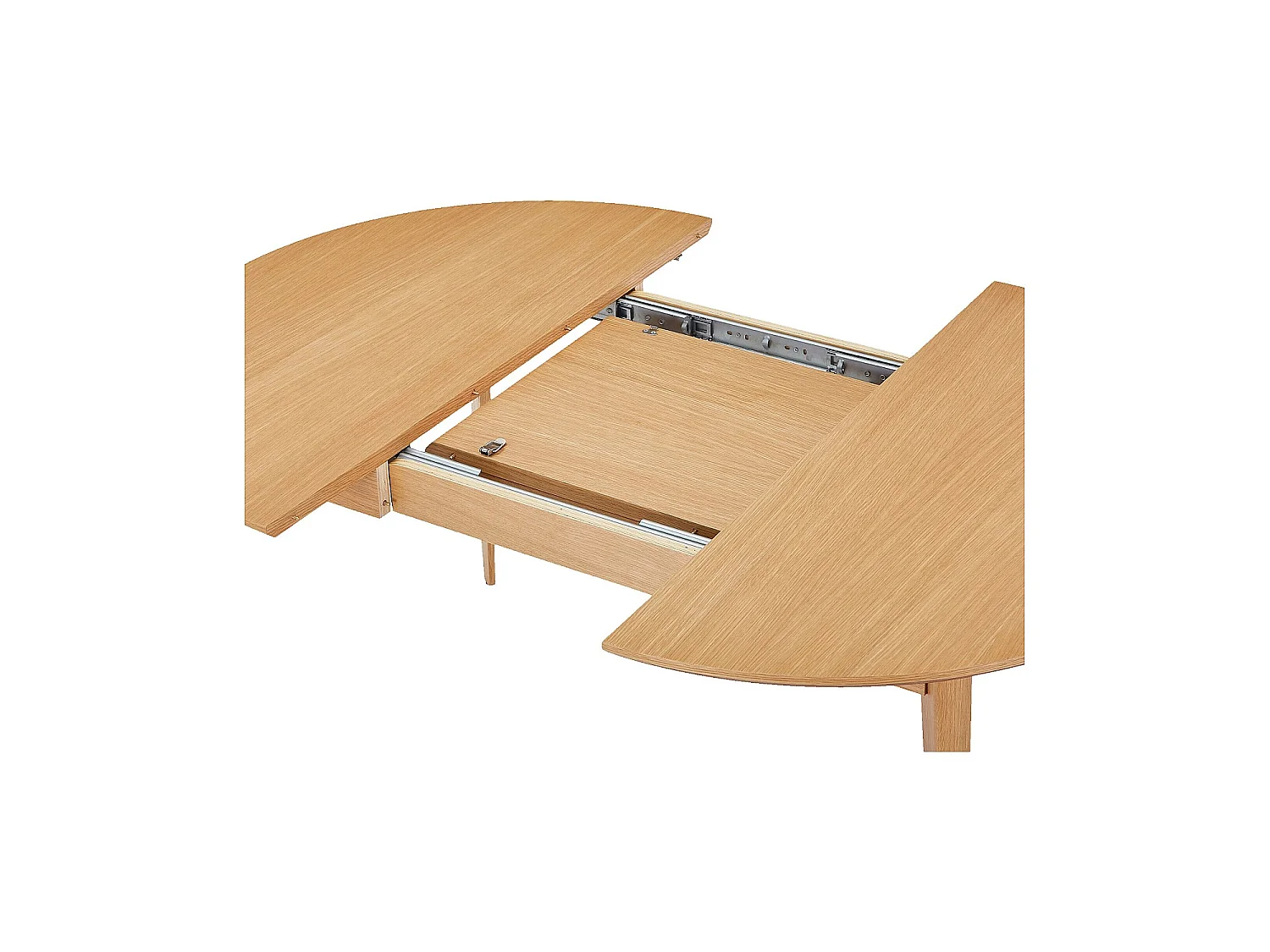 Habitat - Table à manger ronde extensible en chêne - 2 à 6 couverts - Naturel - Moder II