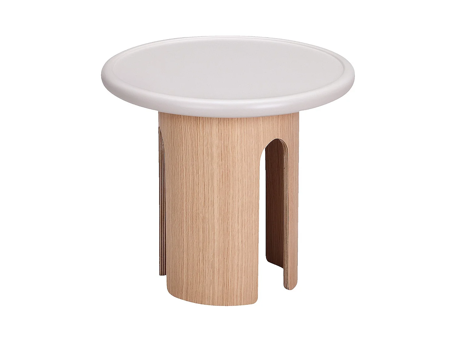 Habitat - Table basse ronde finition mate - 50 cm - Crème - Pimoda