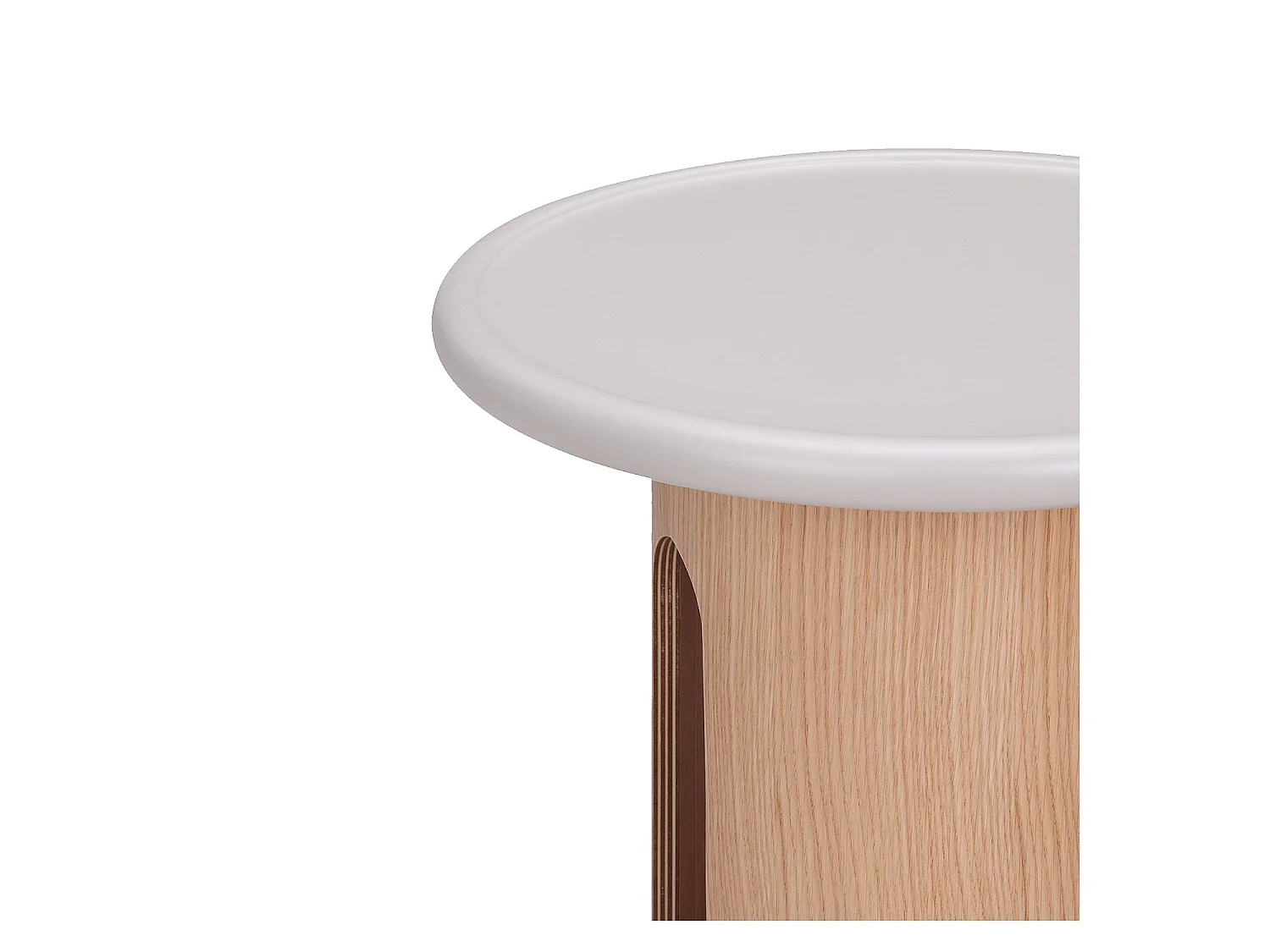 Habitat - Table basse ronde finition mate - 50 cm - Crème - Pimoda