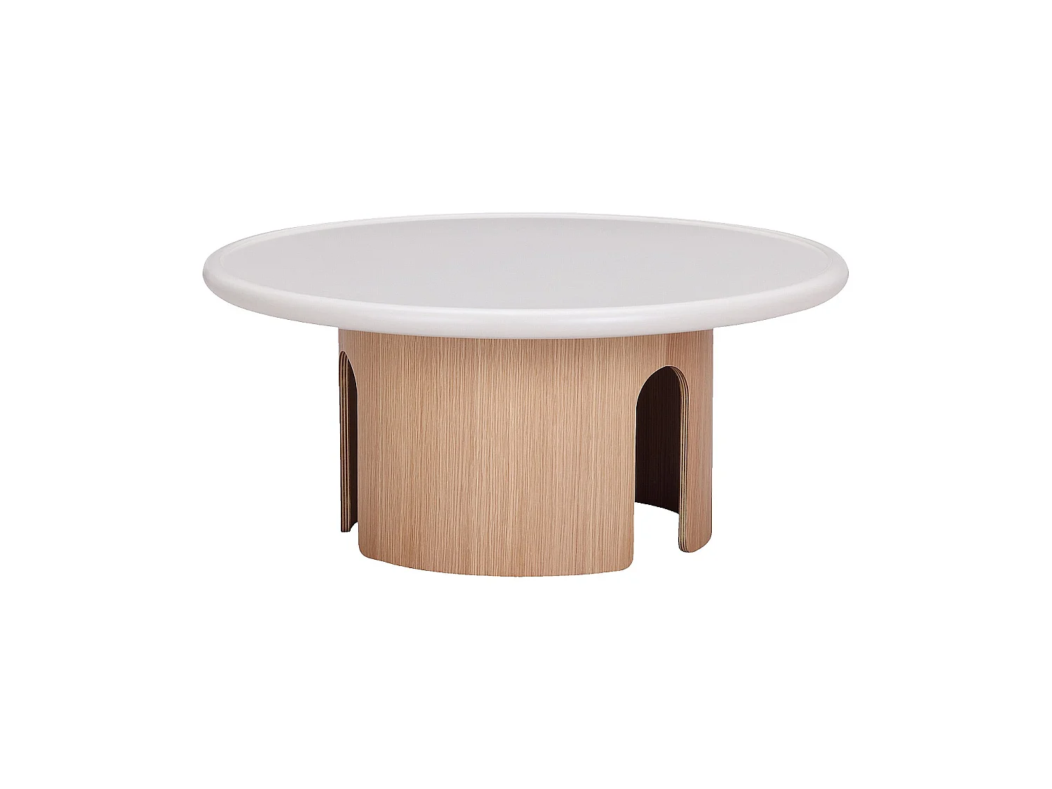 Habitat - Table basse ronde finition mate - 80 cm - Crème - Pimoda