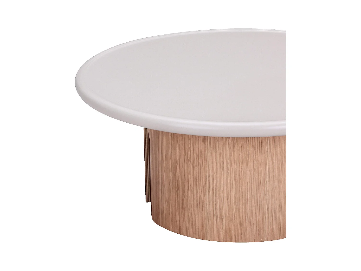 Habitat - Table basse ronde finition mate - 80 cm - Crème - Pimoda