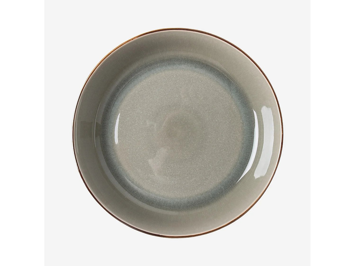 Service de table 18 pièces en grès à émail réactif - Vert fumé