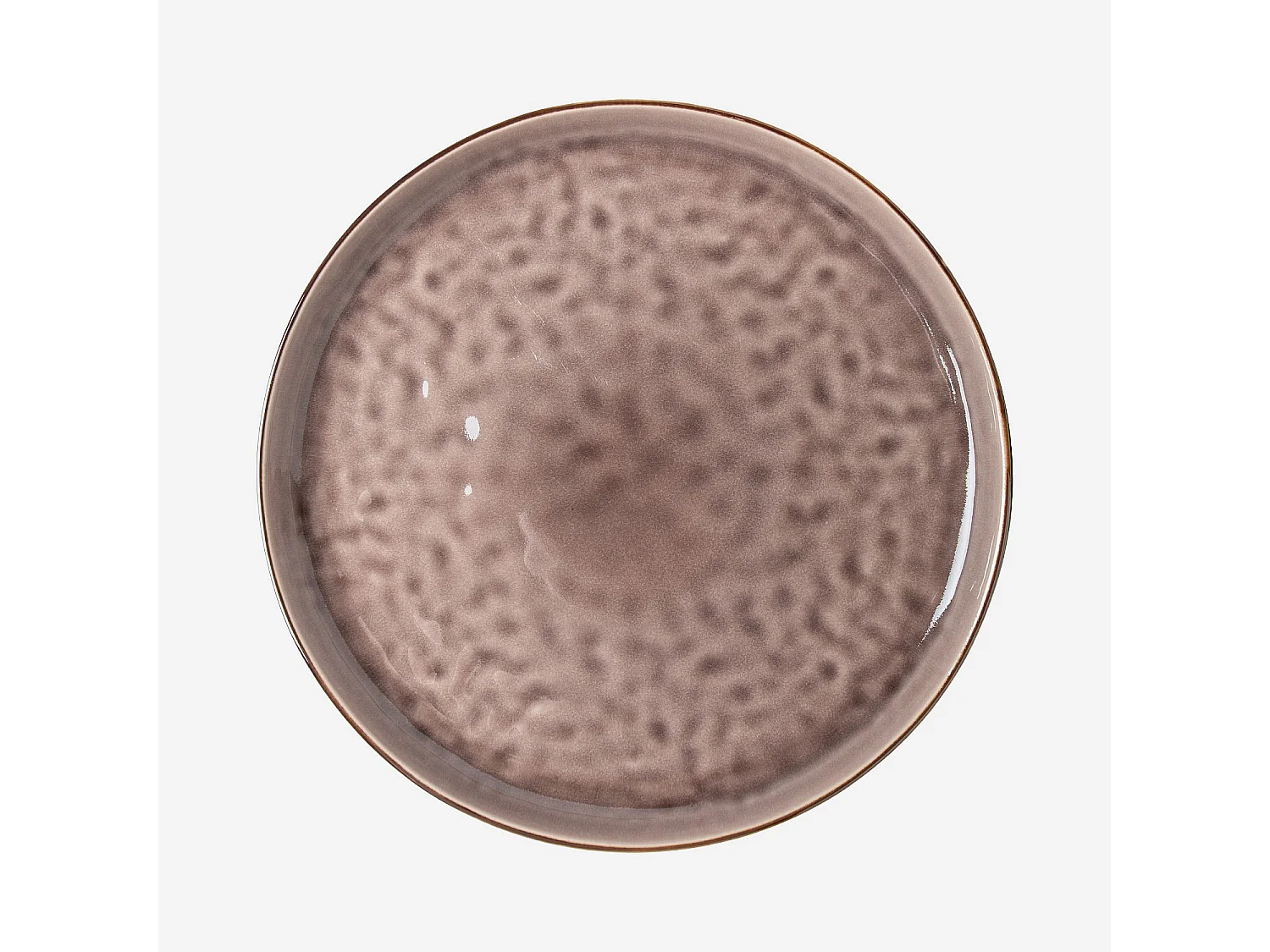 Service de table 18 pièces en grès à émail réactif - Marron glacé