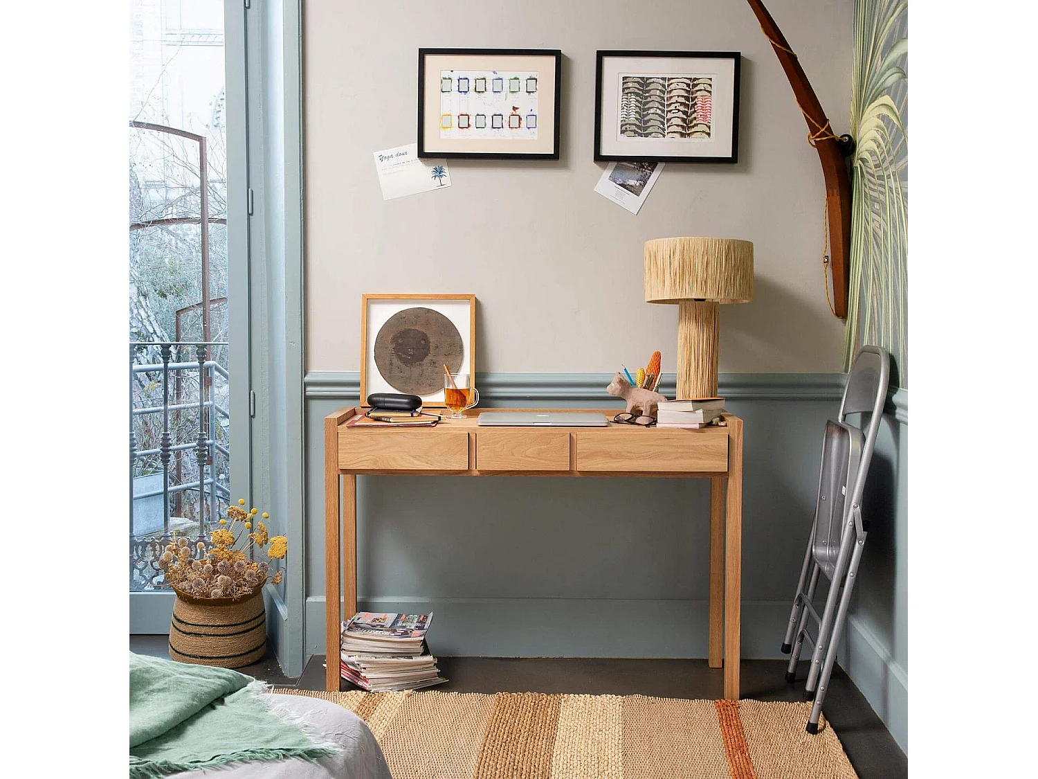 Habitat - Console de bureau 3 tiroirs en chêne - Naturel - Design by Bethan Gray - Hanita
