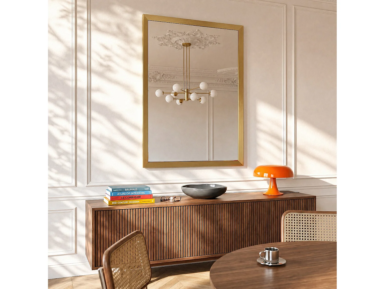 Miroir rectangulaire en acier inoxydable - 80 x 120 cm - Laiton brossé