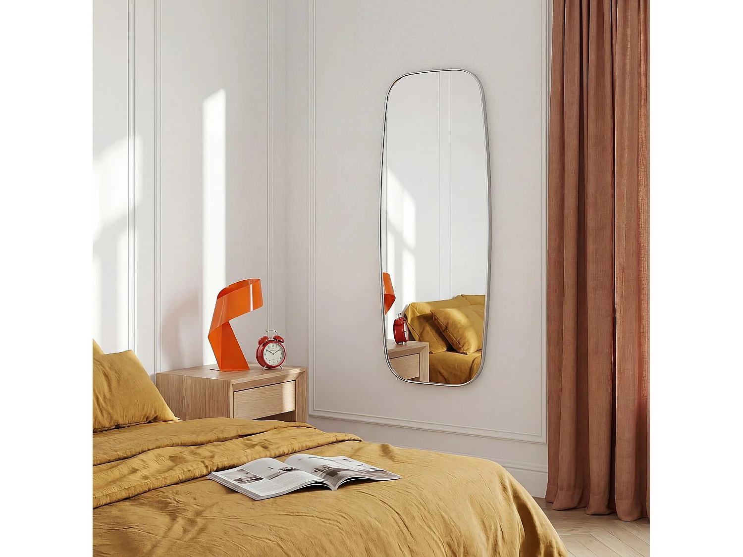 Miroir rectangulaire en acier inoxydable - 50 x 120 cm - Chrome