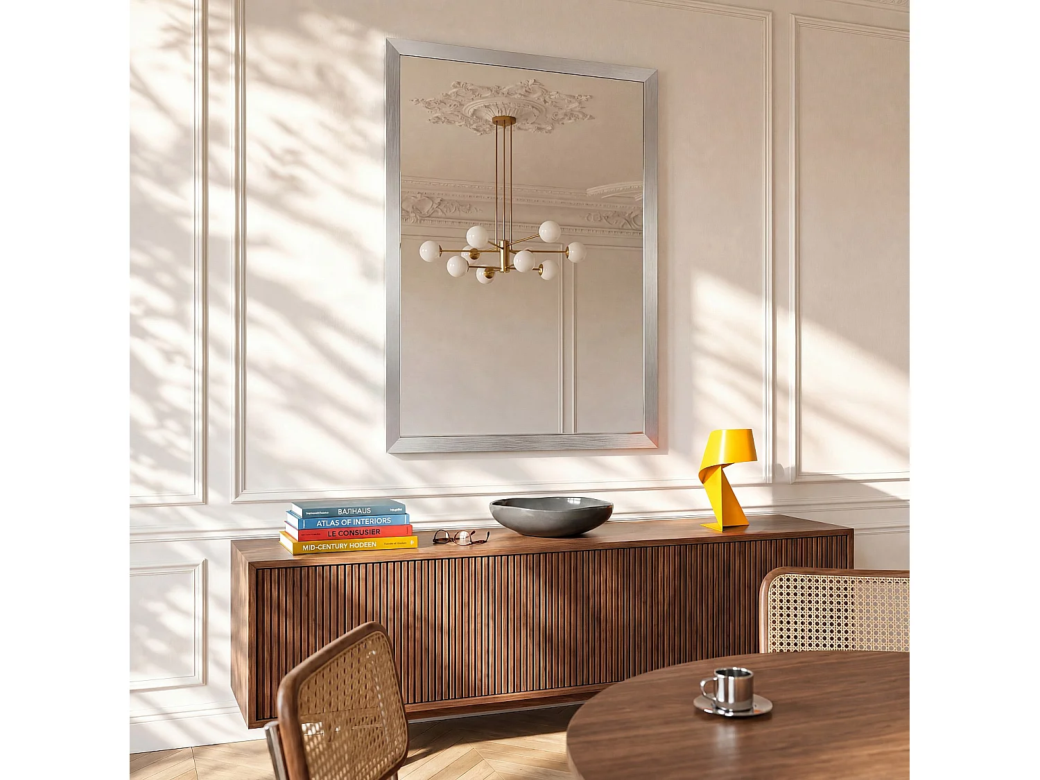 Miroir rectangulaire en acier inoxydable - 80 x 120 cm - Chrome