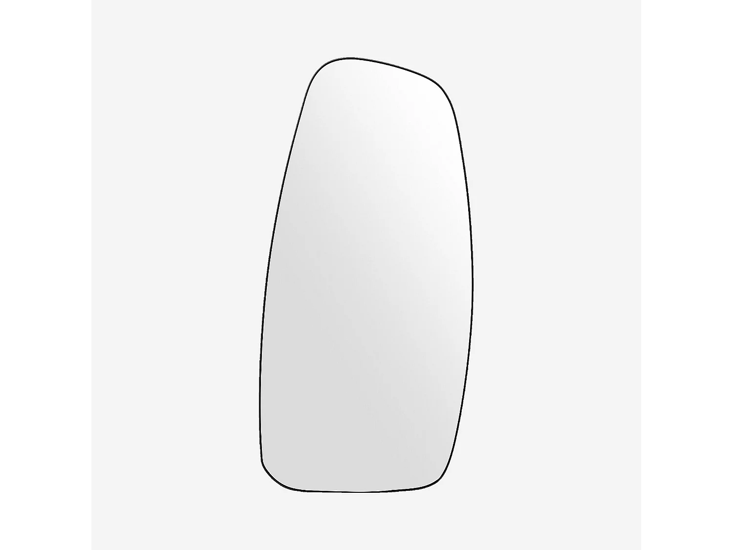 Miroir asymétrique en acier inoxydable - 167 x 83 cm - Noir mat