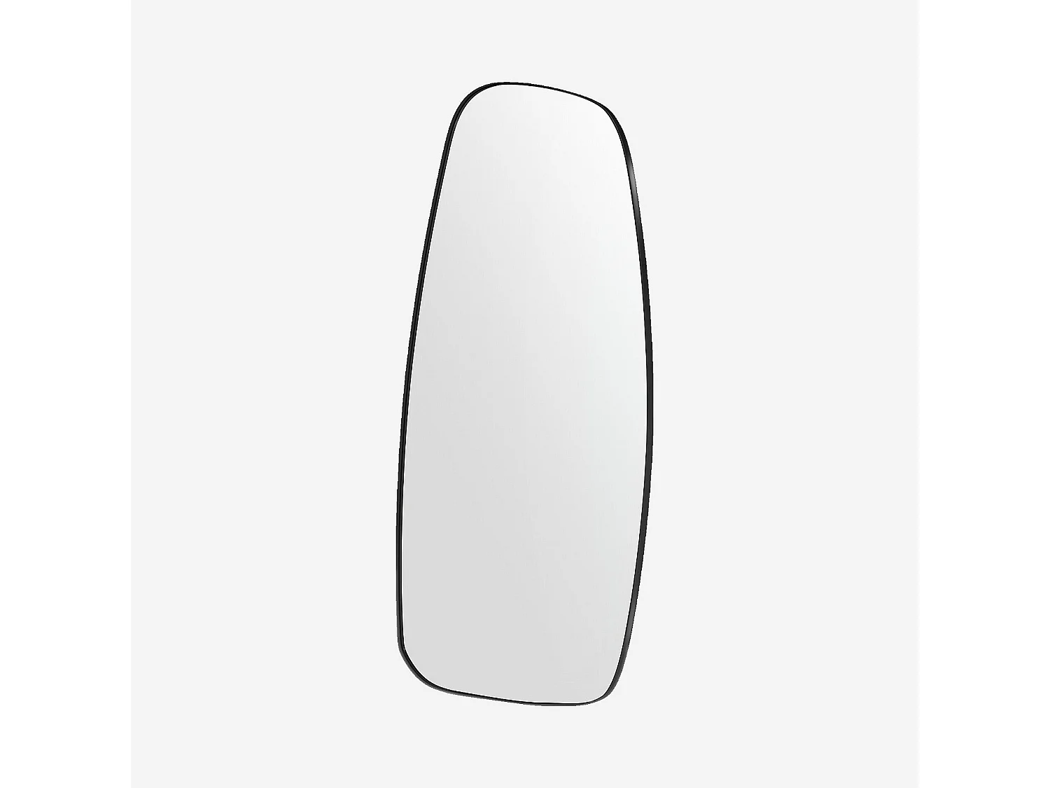 Miroir asymétrique en acier inoxydable - 167 x 83 cm - Noir mat