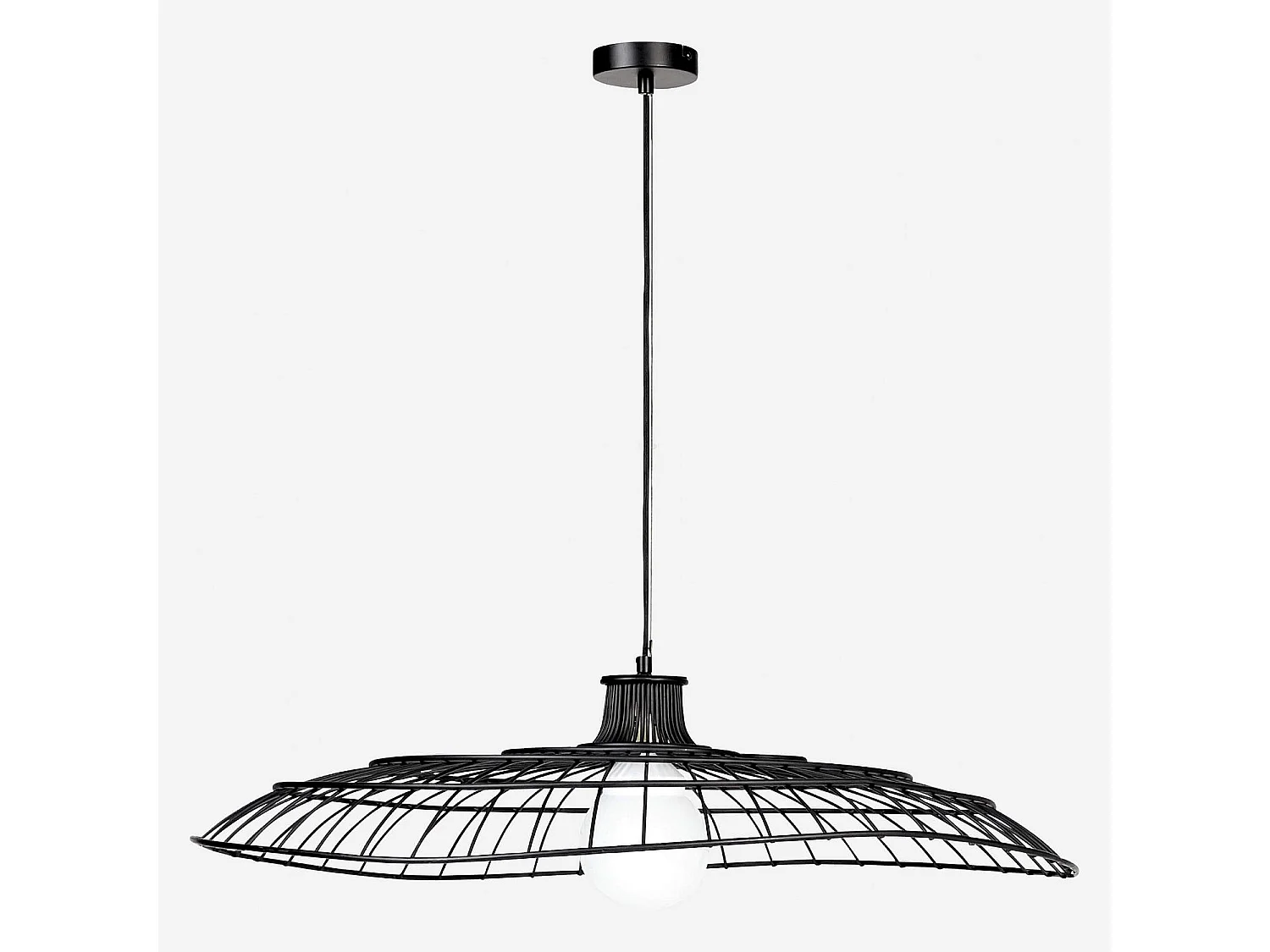 Habitat - Suspension en métal - Diamètre 80 cm - Noir - Nelly