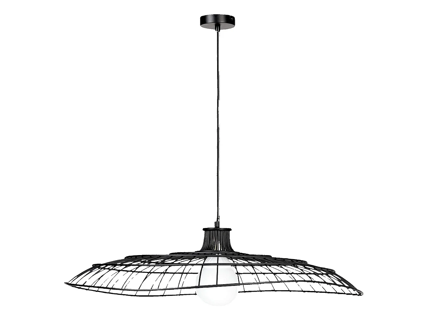 Habitat - Suspension en métal - Diamètre 80 cm - Noir - Nelly