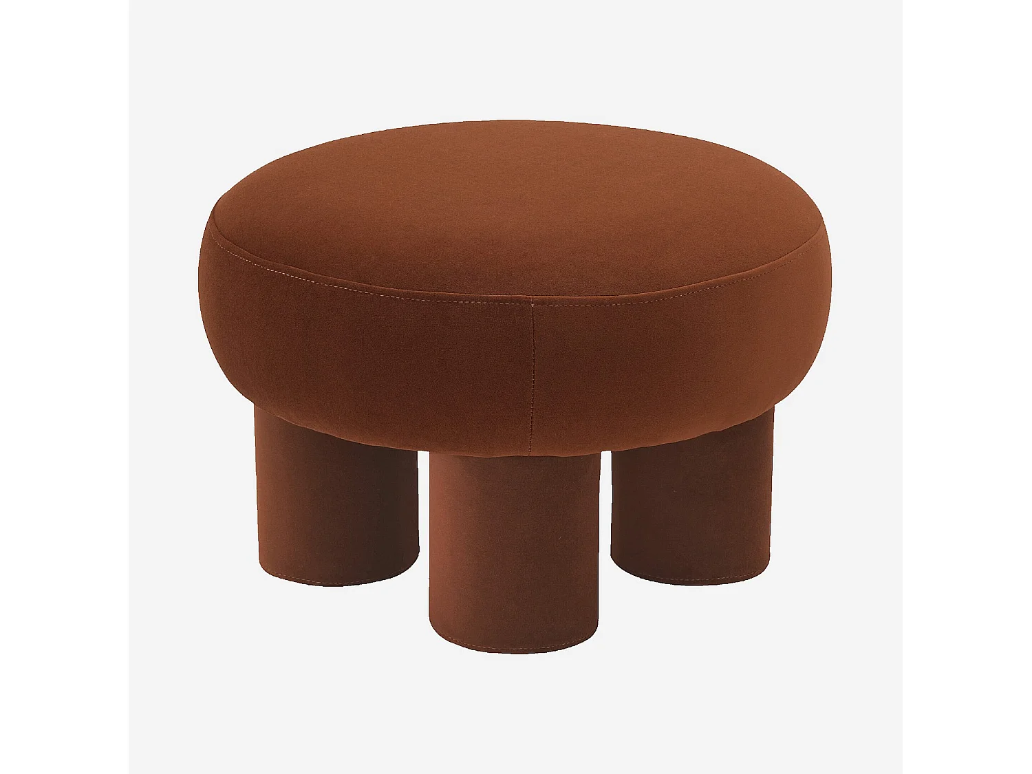 Habitat - Grand pouf en tissu velours - Marron cuivré - Oroli