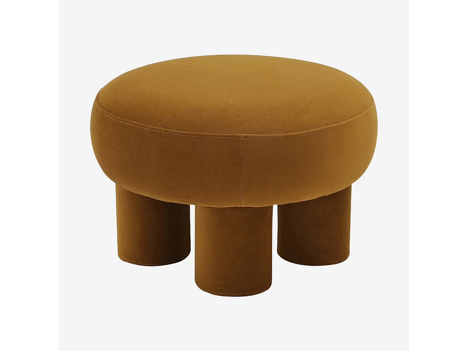 Habitat - Grand pouf en tissu velours - Ocre - Oroli