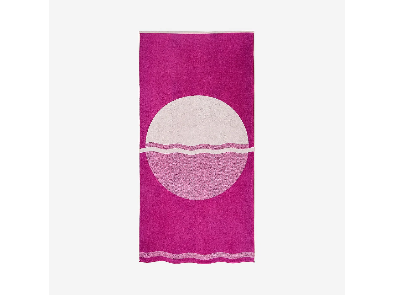 Drap de plage en coton - 90 x 180 cm - Fuchsia - Design by Floriane Jacques