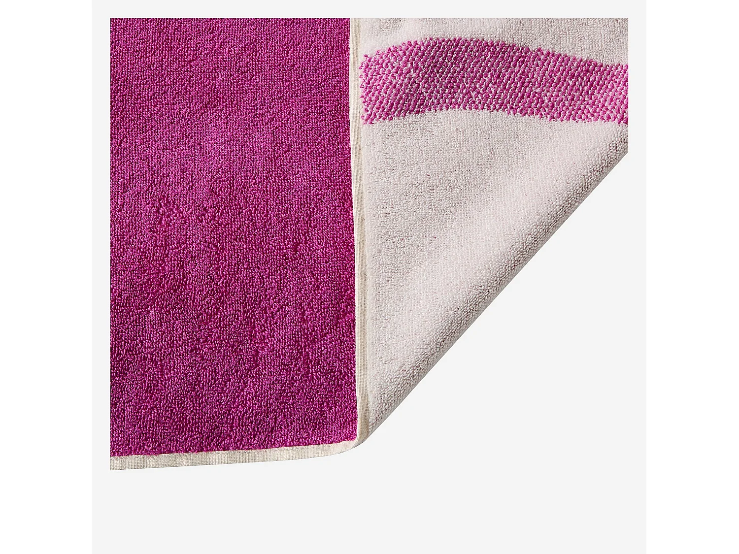 Drap de plage en coton - 90 x 180 cm - Fuchsia - Design by Floriane Jacques