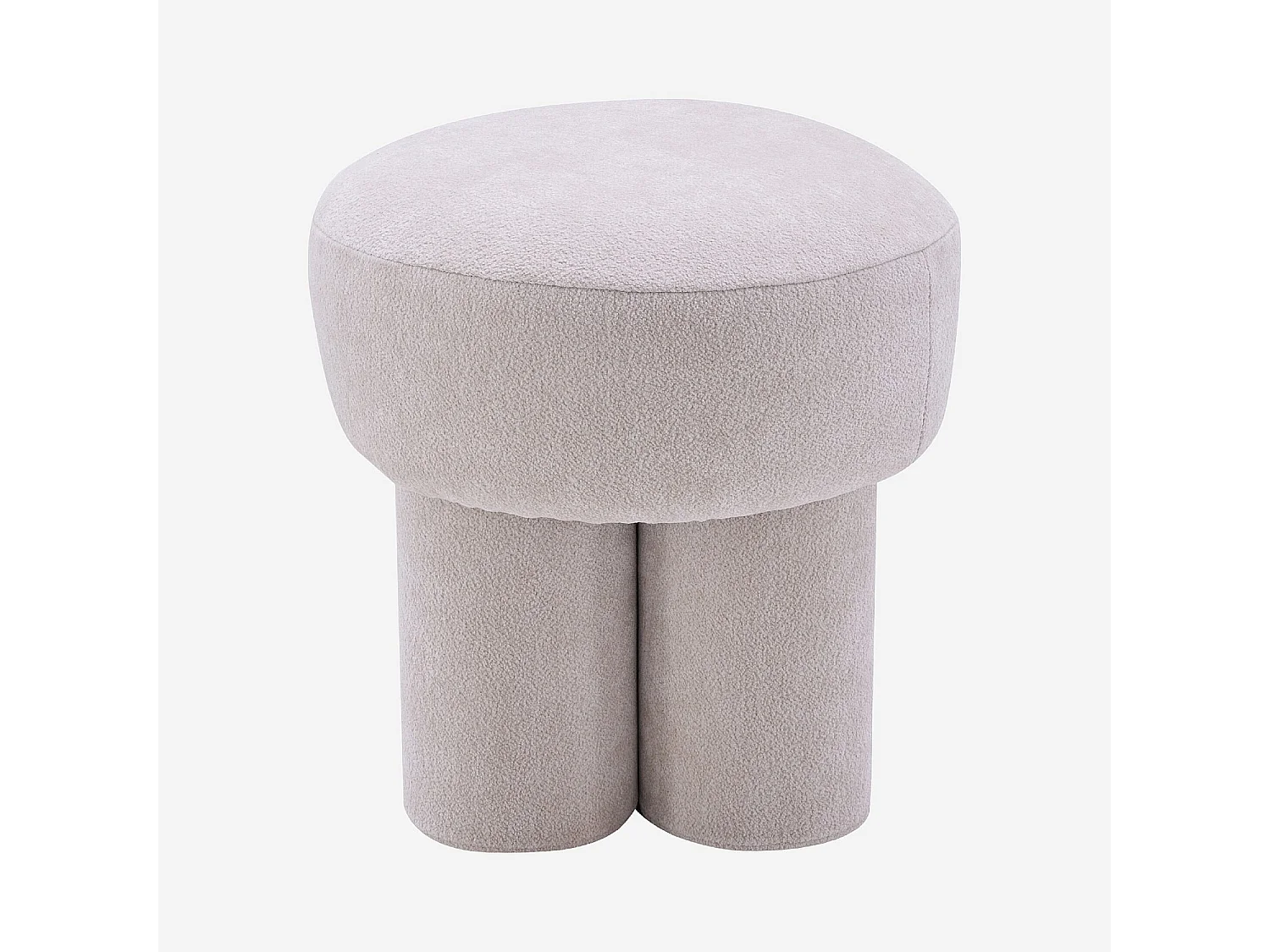 Habitat - Petit pouf en tissu velours texturé - Crème - Oroli