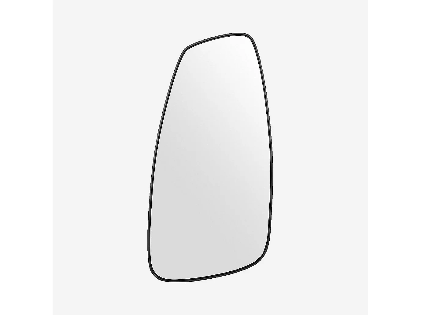 Miroir asymétrique en acier inoxydable - 68 x 34 cm - Noir mat