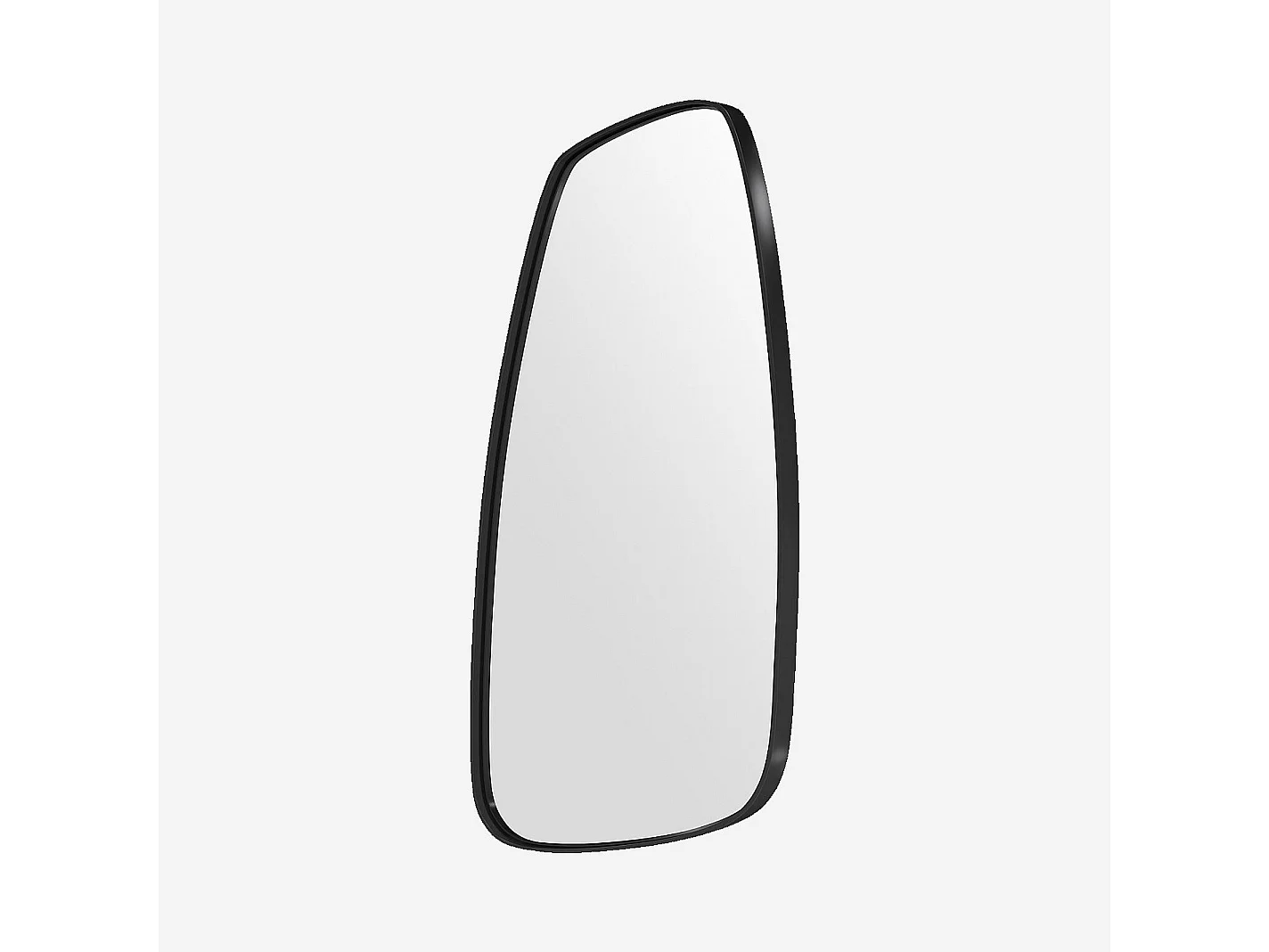 Miroir asymétrique en acier inoxydable - 68 x 34 cm - Noir mat