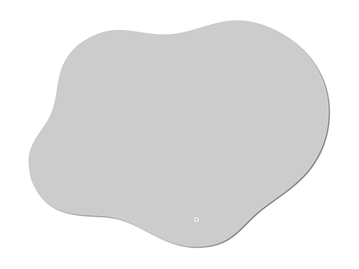 Espelho de Banho LED AICA 90x68cm Irregular - 3 Cores,Antiembaçante,Brilho Ajustável e Memória