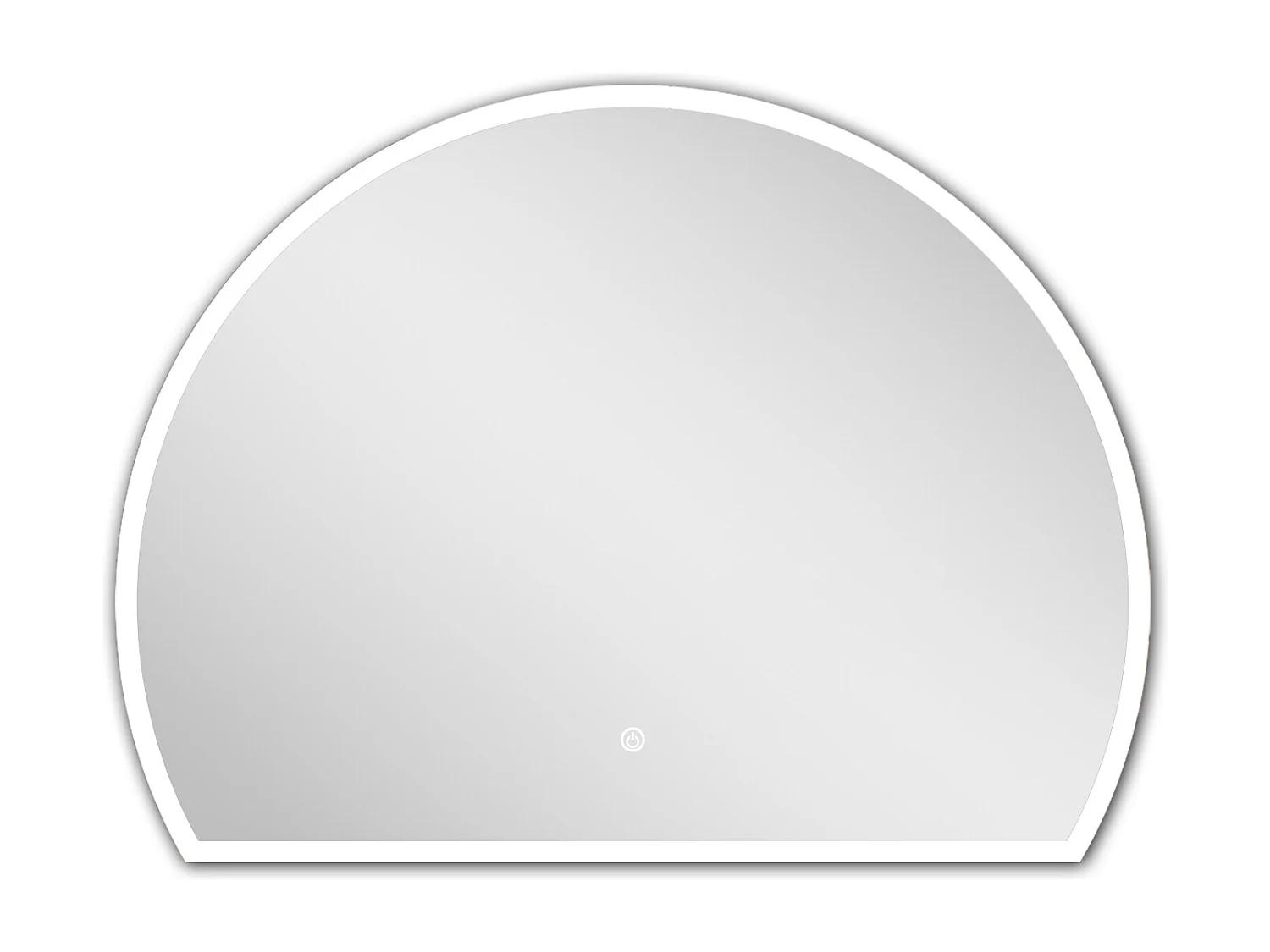 Espelho de Banho Semi Circular AICA com LED 3 Cores,Antiembaçante,Brilho Ajustável e Memória,80x60cm