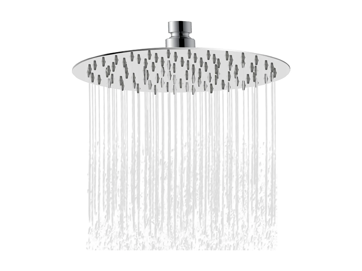 AICA Douche de tête ronde 20 cm, Filtage universel 1/2, Aicer inoxydable, Buses en silicone anticalcaire, Chrome