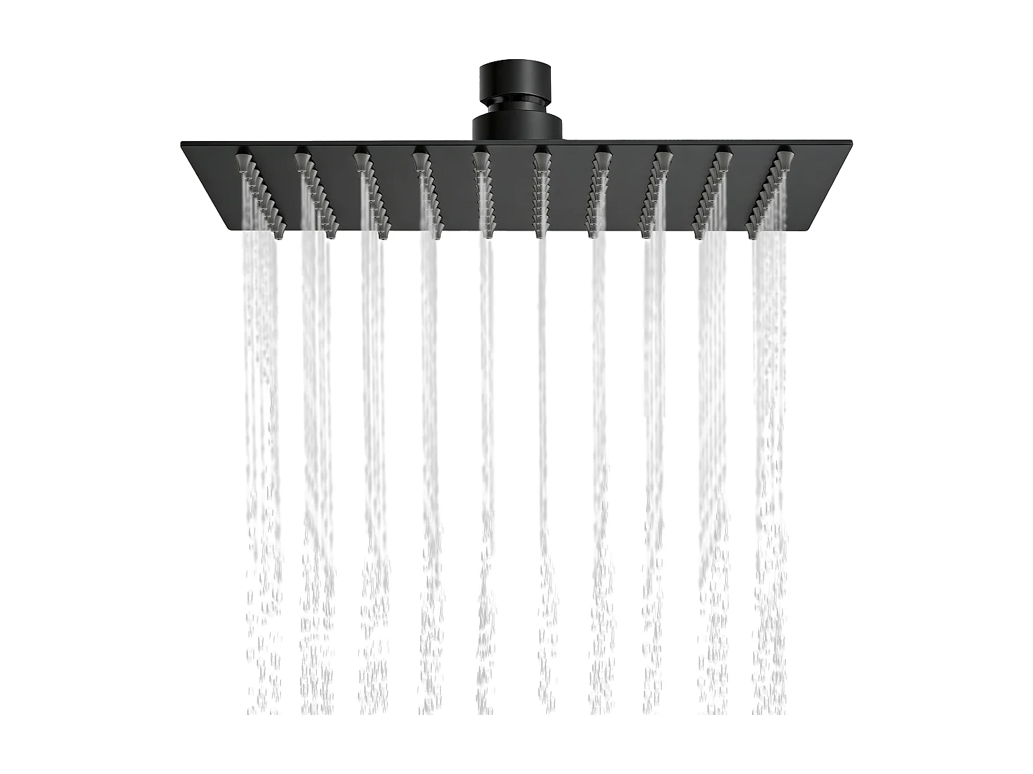 AICA Douche de tête carrée 20 x 20 cm, Filtage universel 1/2, Aicer inoxydable, Buses en silicone anticalcaire, Noir