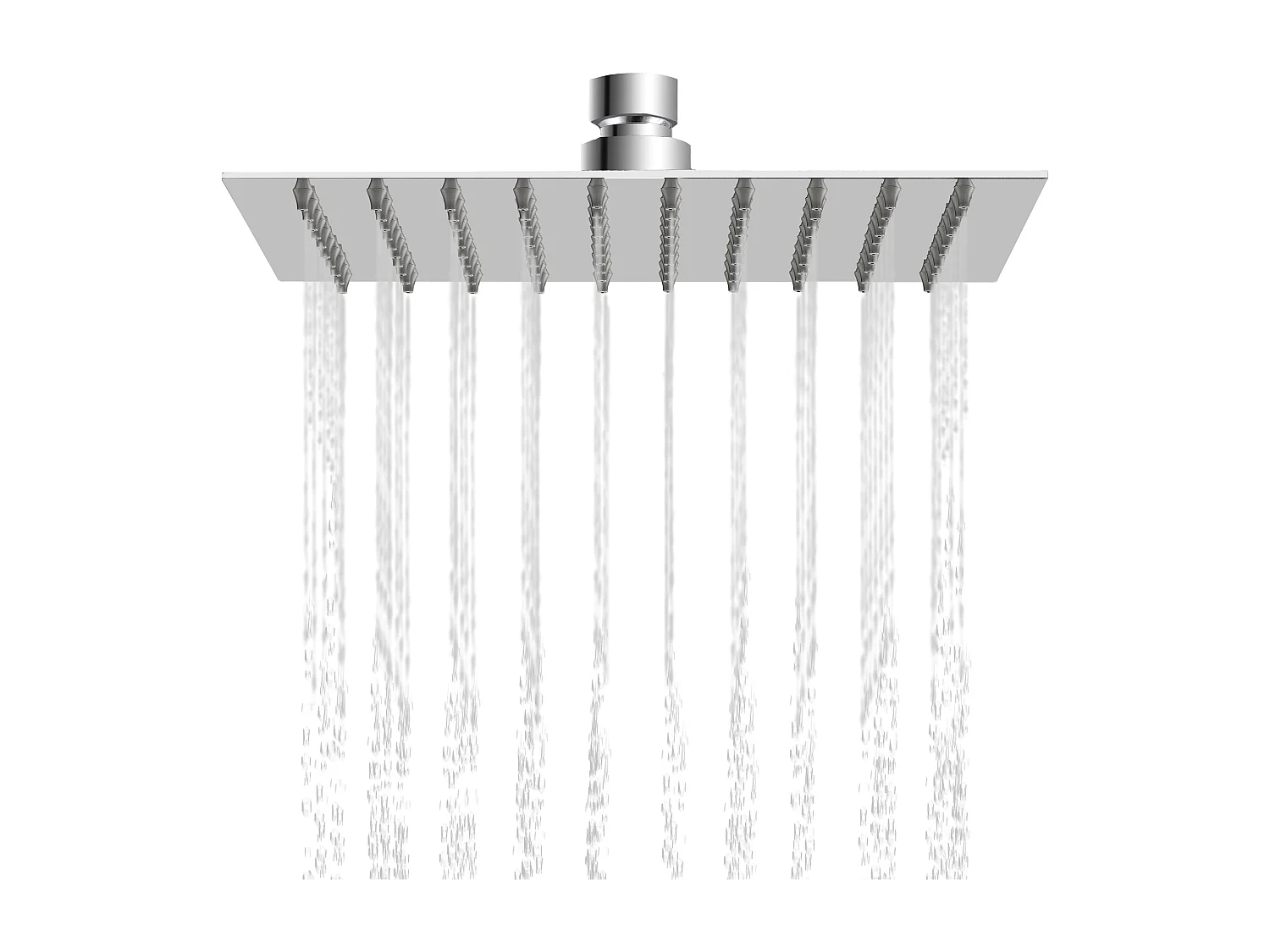 AICA Douche de tête carrée 20 x 20 cm, Filtage universel 1/2, Aicer inoxydable, Buses en silicone anticalcaire, Chrome