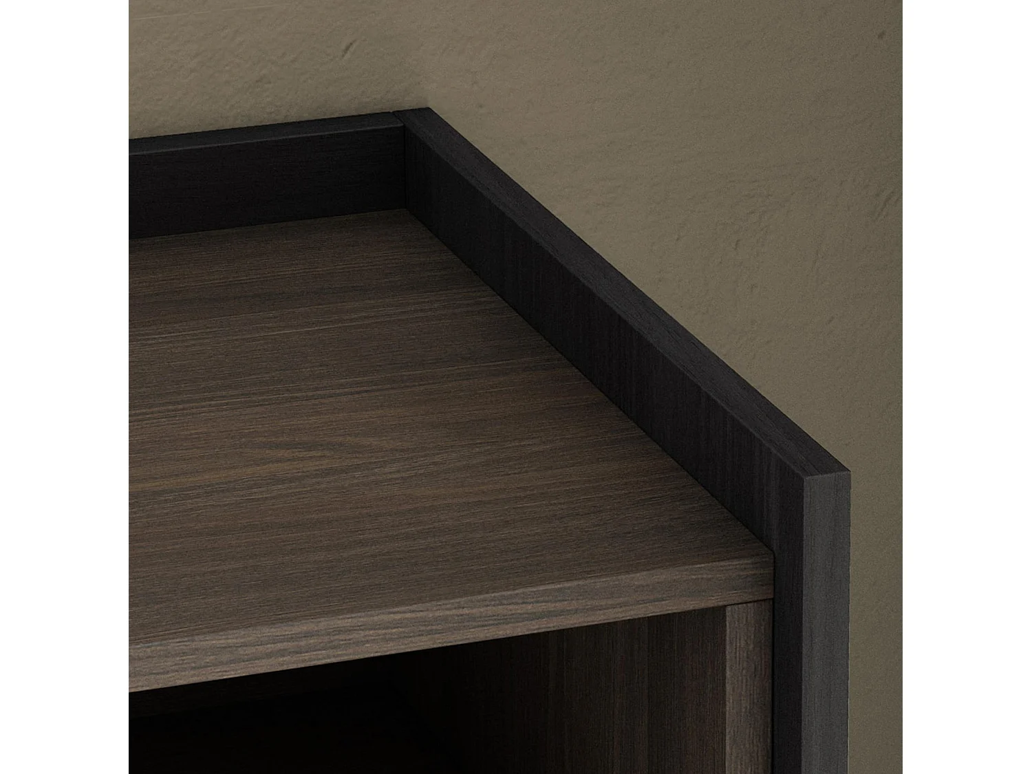 Credenza, Mobile, Cucina, 207x80x37 cm, 4 Porte, LED, Rovere scuro e Nero