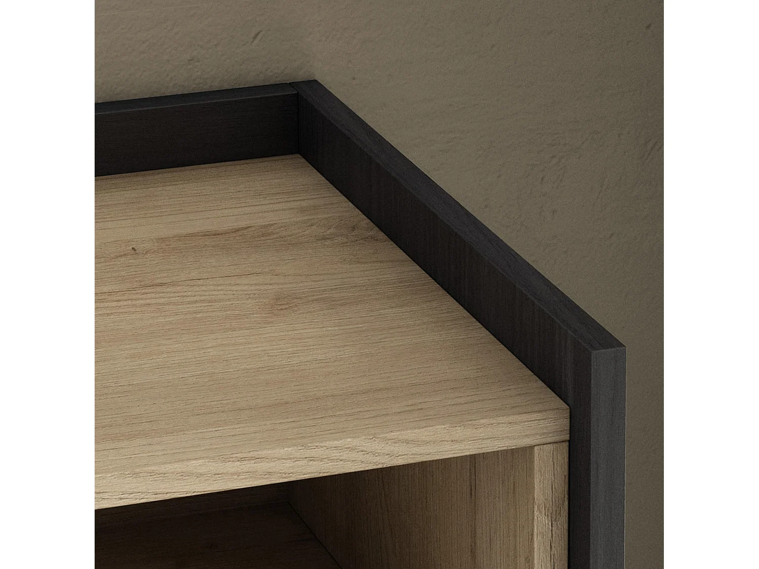Credenza, Mobile, Cucina, 156x80x37 cm, 3 Porte, Camino elettrico, LED, Rovere e nero