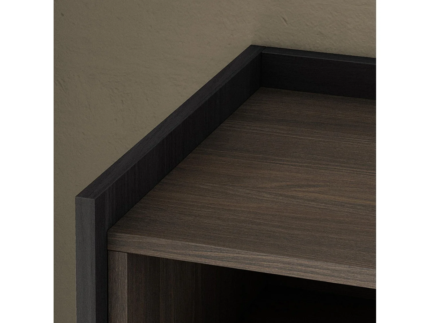 Credenza, Mobile, Cucina, 207x80x37 cm, 4 Porte, LED, Rovere scuro e Nero