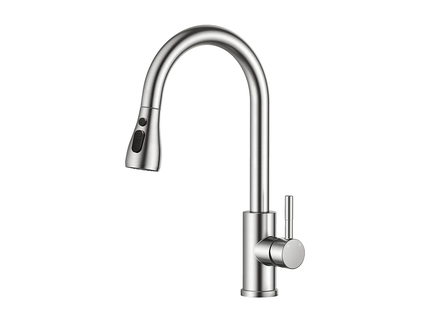 Robinet de Cuisine 2 Modes Débit Eau Extractible 360° Rotatif Mitigeur Monocommande Finition Brossée