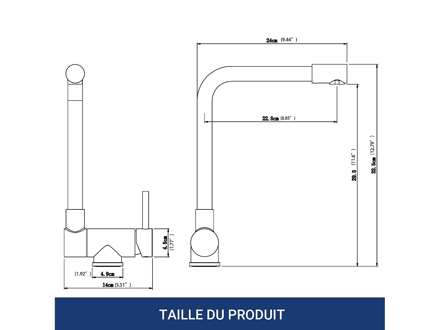 Robinet de Cuisine Chromé Pliable Rotatif à 360°, en Acier Inoxydable 304 Résistant à la Haute Pression