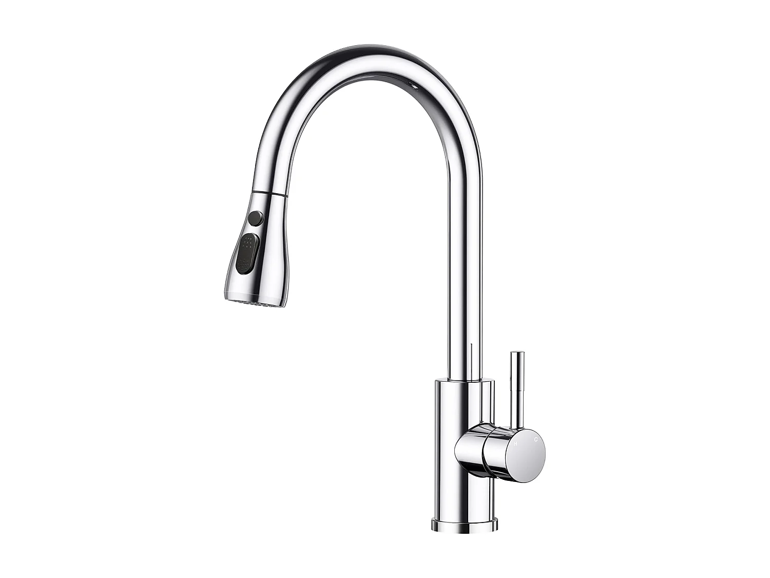 Robinet de Cuisine 2 Modes Débit Eau Extractible 360° Rotatif Mitigeur Monocommande Finition Chromée