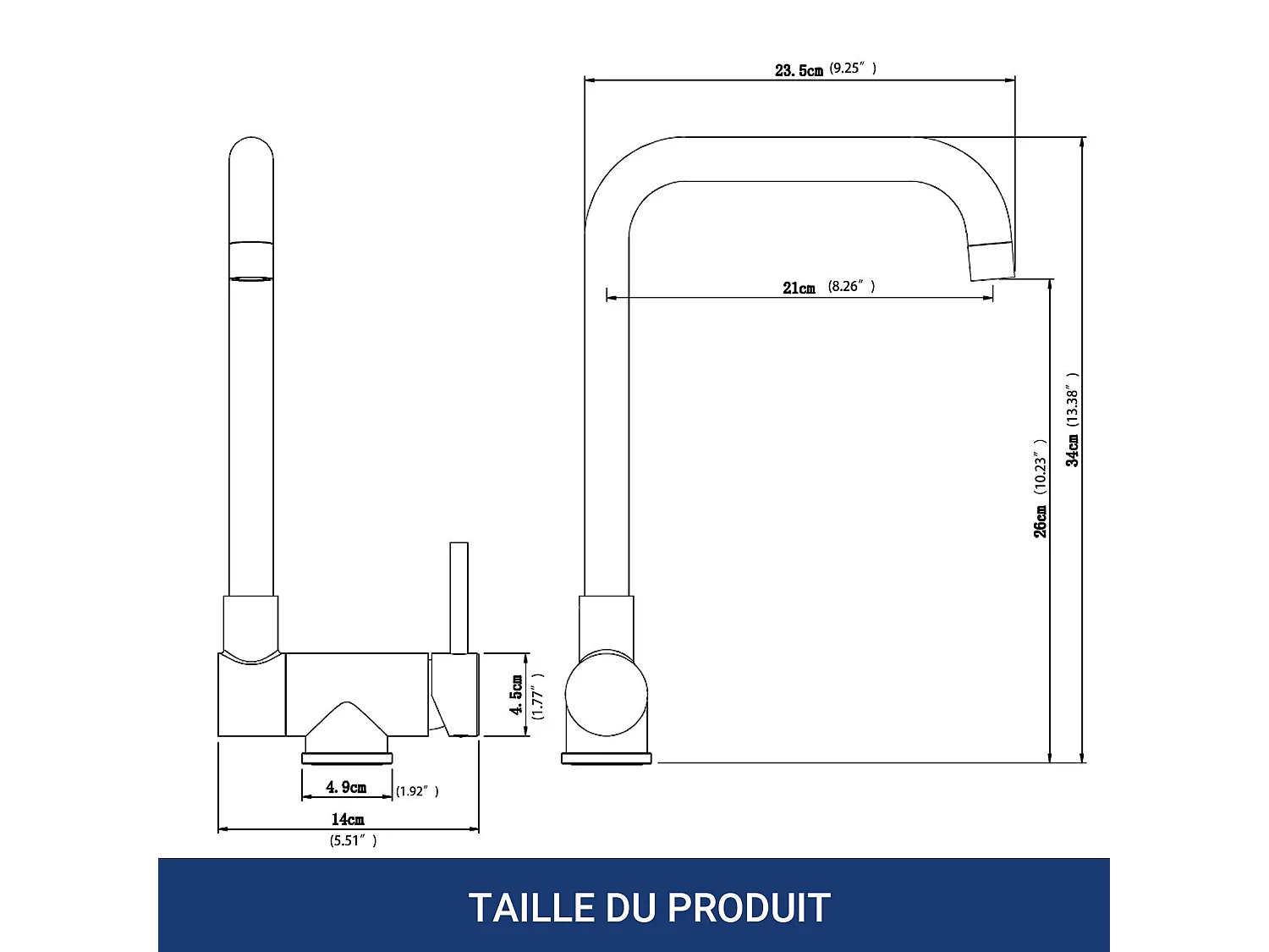 Robinet de Cuisine Brossé à Double Fonction Rotatif à 360° et Inclinable en Acier Inoxydable 304 avec Soupape en Céramique