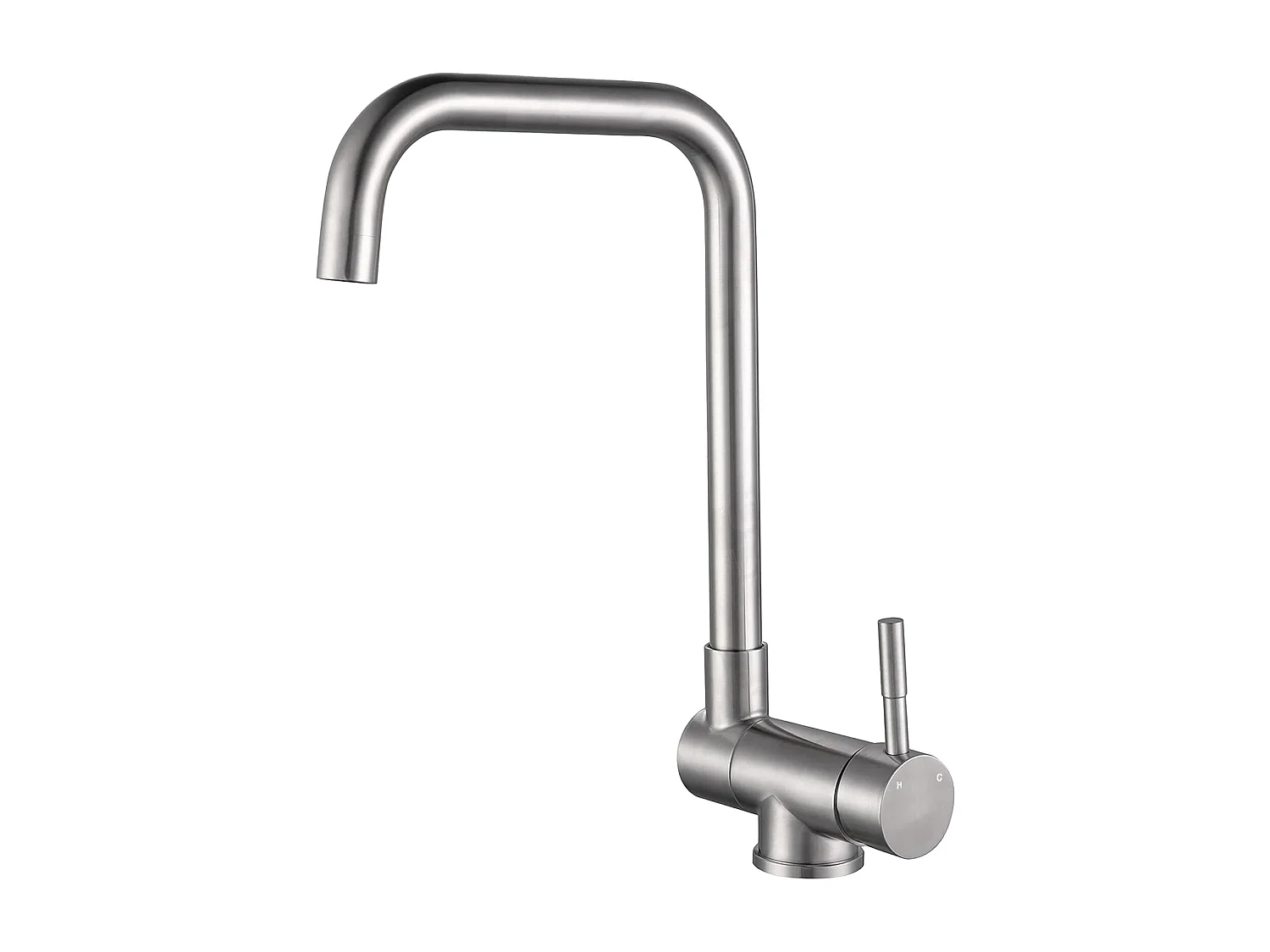 Robinet de Cuisine Brossé à Double Fonction Rotatif à 360° et Inclinable en Acier Inoxydable 304 avec Soupape en Céramique