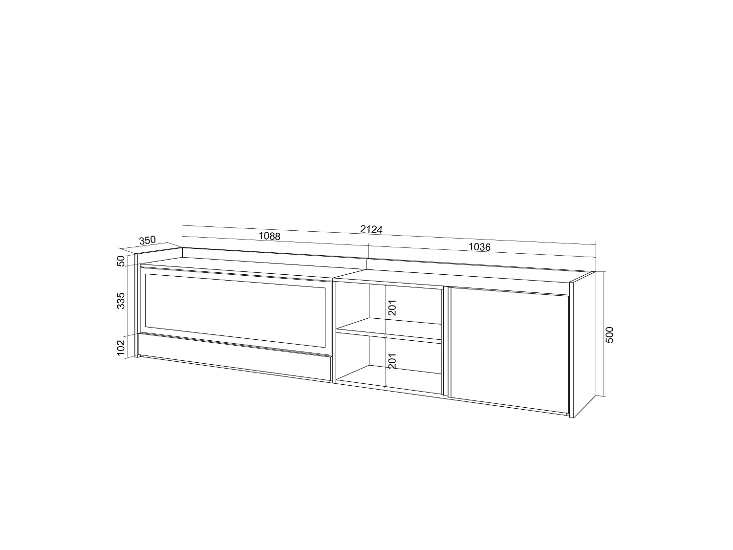 Móvel de TV, 212x50x35 cm, Para televisores até 80", Lareira eléctrica XXL, Suspensos, Bege