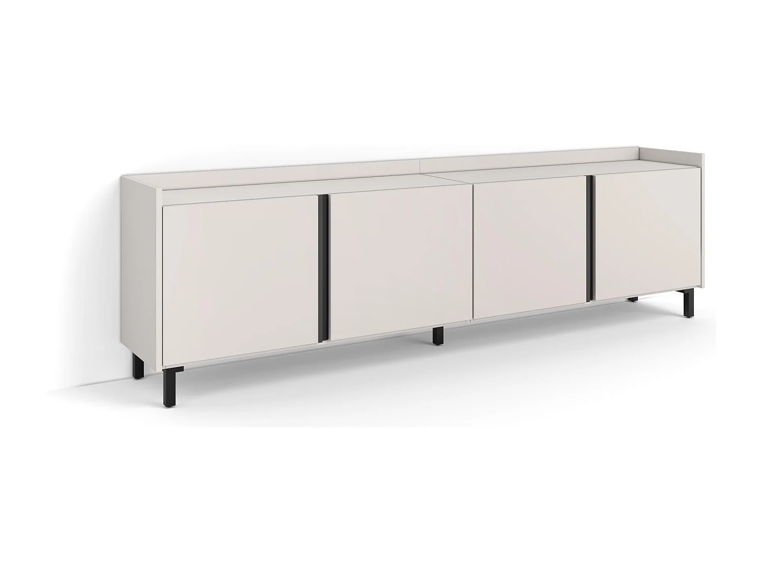 Mueble TV, Televisión, 207x61x35 cm, Para TV hasta 80", Diseño industrial, Beige