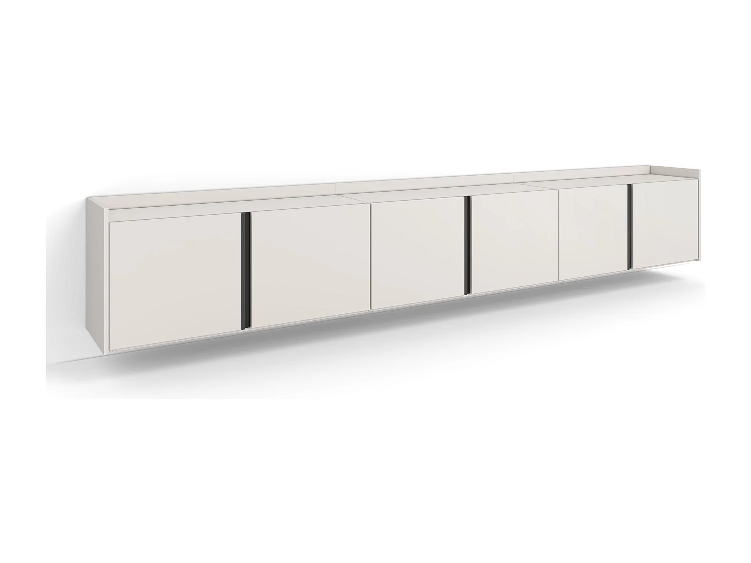 TV-Schrank - Lowboard - 309x50x35cm - Für TV-Geräte bis zu 80" - Hängend - Beige
