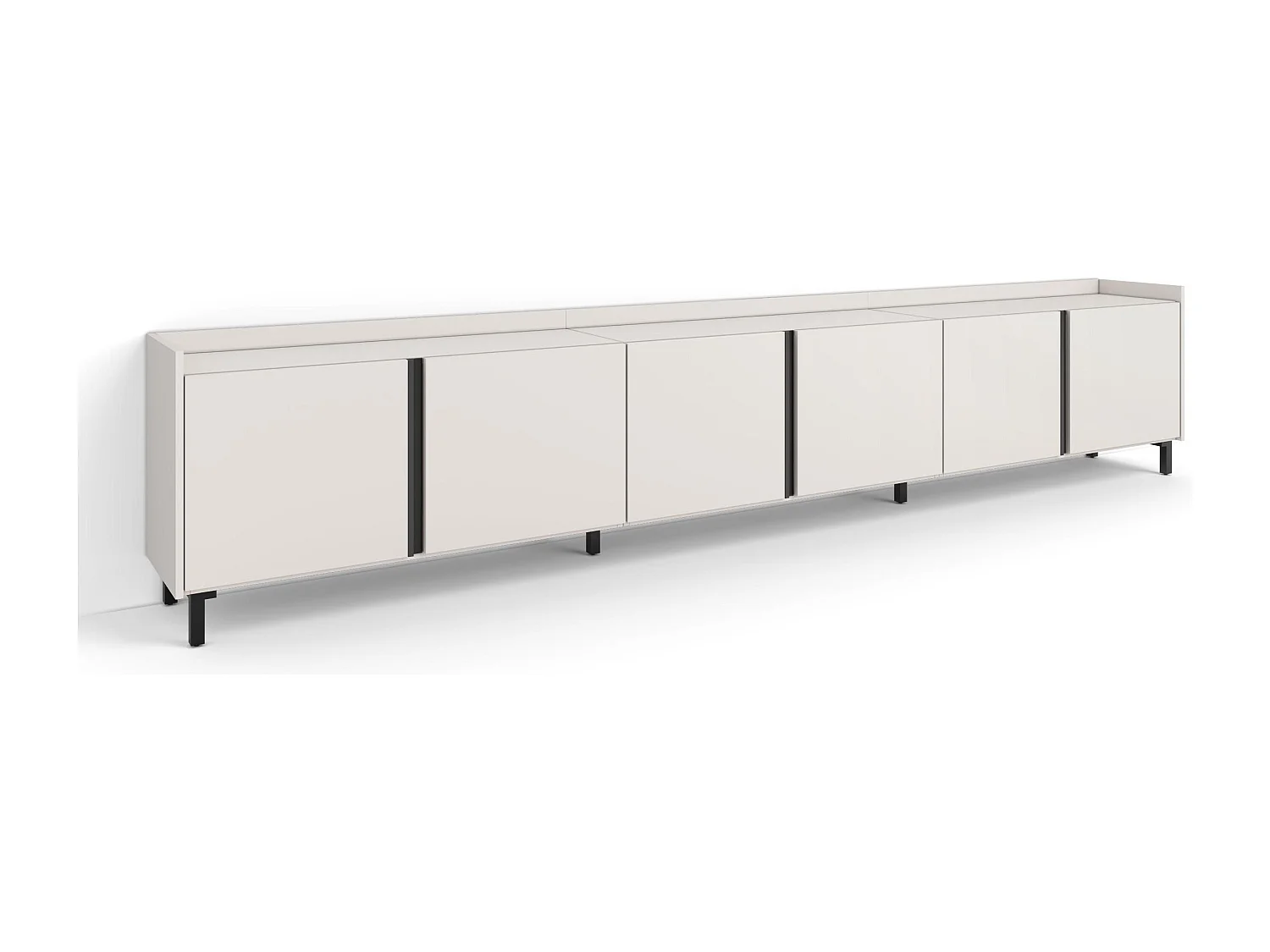 Mueble TV, Televisión, 309x61x35 cm, Para TV hasta 80", Diseño industrial, Beige