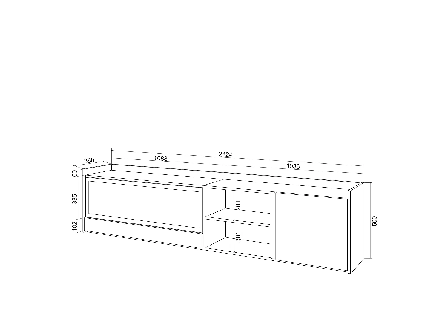 Móvel de TV, 212x50x35 cm, Para televisores até 80", Lareira eléctrica XXL, Preto e Carvalho